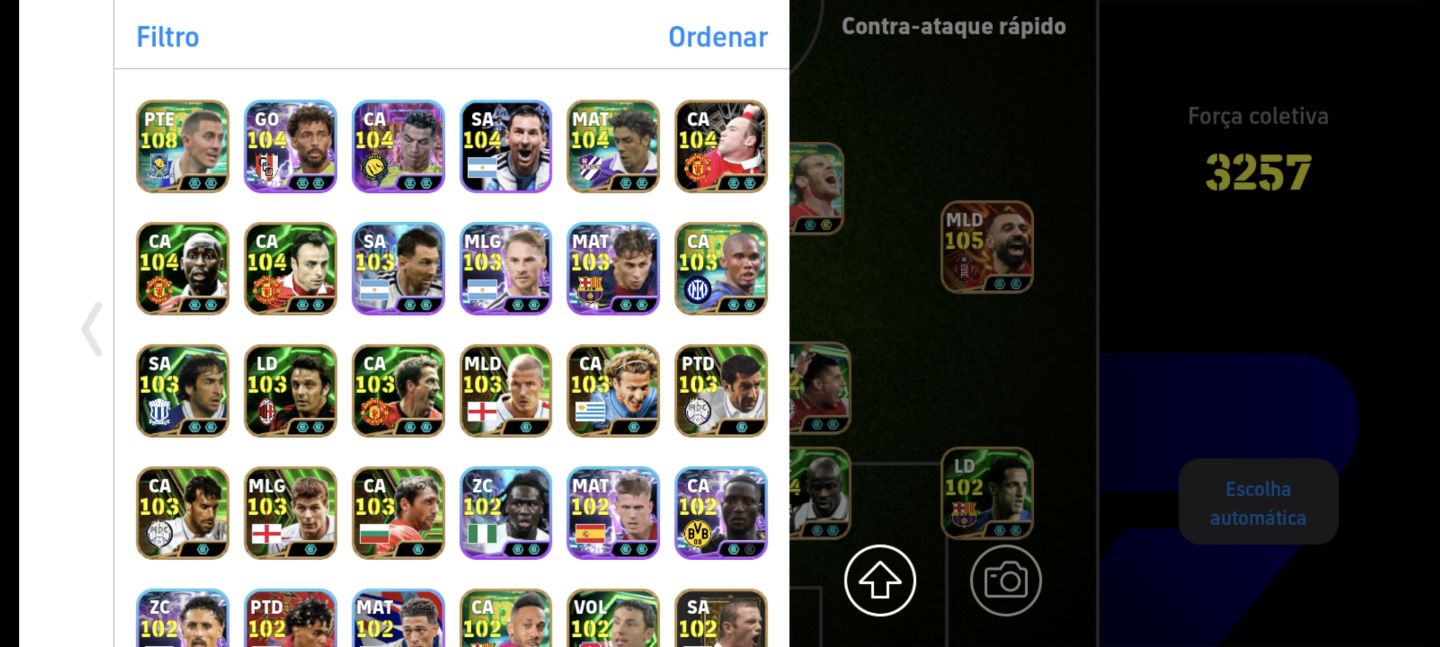 CONTA COM 3261 DE FORÇA!! SO JOGADORES METAS E ELENCO COMPLETO TOP(SO HJ)