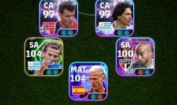 Conta efootball iniciante, forlan lucas moura sorloth chiellini, dani olmo copa