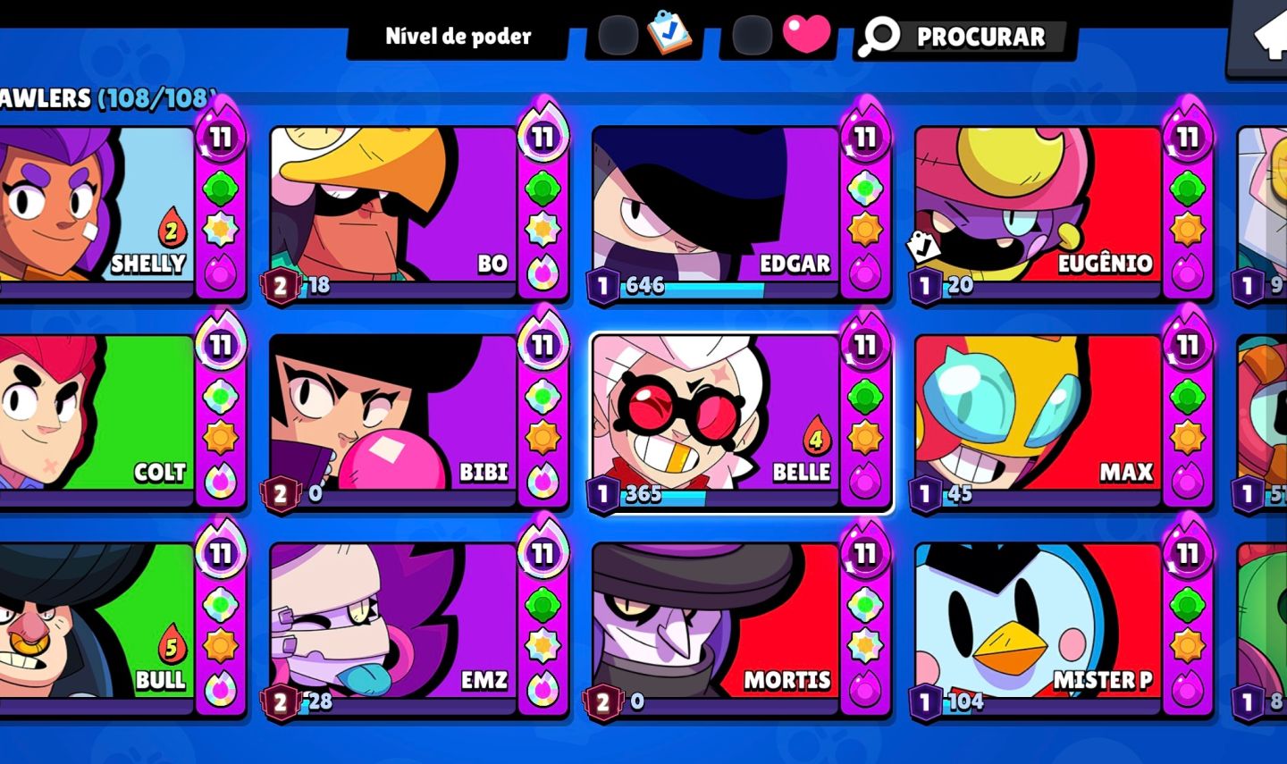 CONTA BRAWL STARS COM 72k troféus - todos os Brawlers (incluindo o novo brawler)