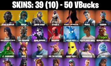 Conta Fortnite com Stealth Reflex | Reflex | Rogue Agent - MIDAS e 39 Skins