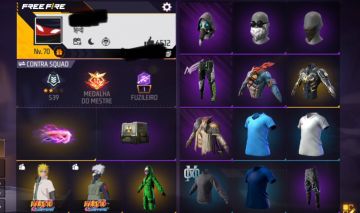 Conta de Free Fire nível 70 rara, com várias skin de arma att