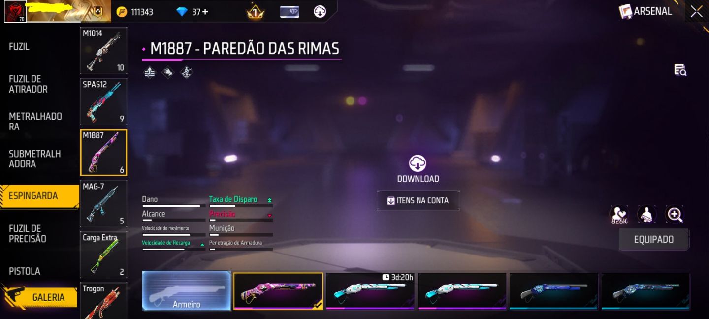 CONTA DE FREE FIRE COM MELHOR UMP ATRIBUTADA DO JOGO!