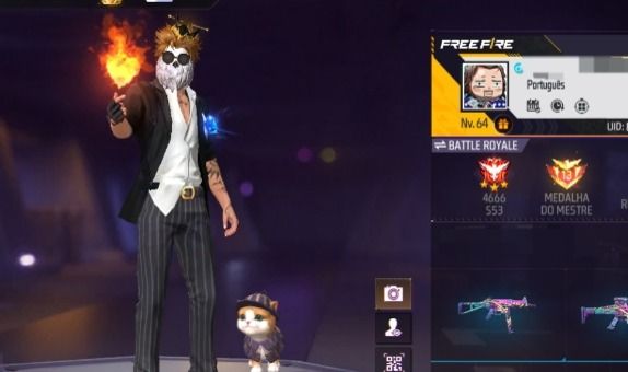 Conta de free fire para ap + skins Conjuntos