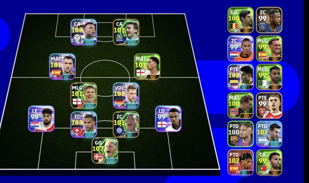 EFootball | PW 3143 | Mbappé 105 | Bellingham, Lampard, Messi, Yamal Mark bommel