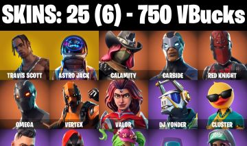 Conta Fortnite com Travis Scott | Astro Jack | Calamity | Carbide e 25 Skins
