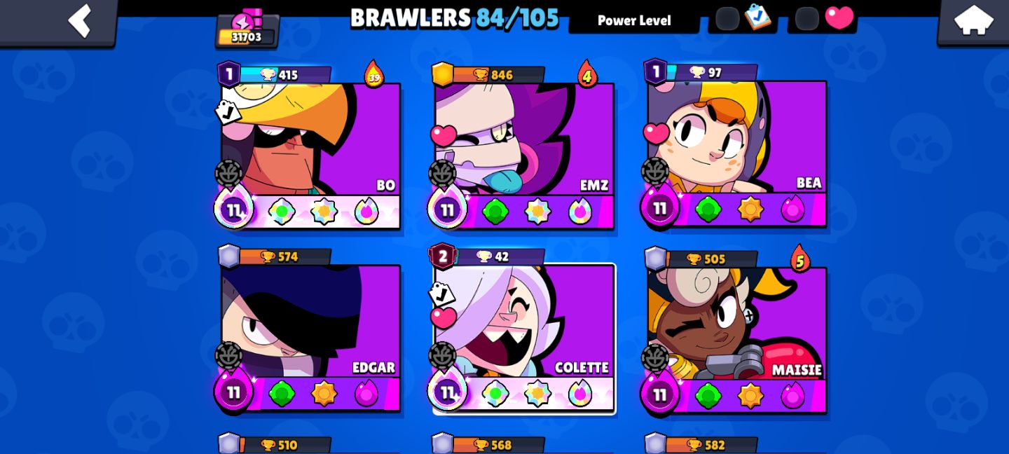 CONTA BRAWL STARS ANTIGA 31K TROFEUS SKINS RARAS! colette Trixie e muito mais!