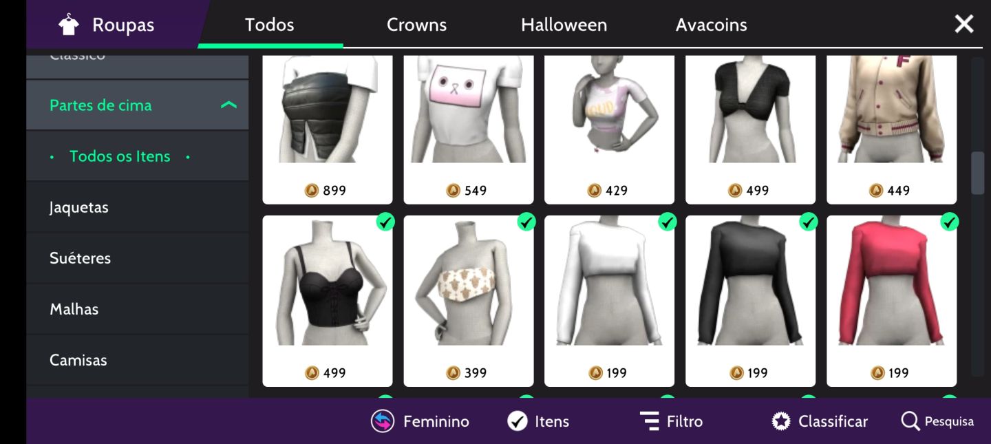 Conta feminina avakin level 18