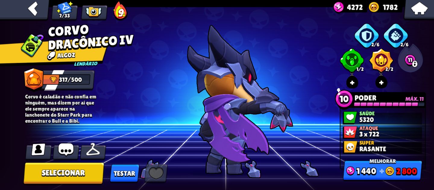 Conta de brawl stars com 3200 troféus personagens lendários e muito mais