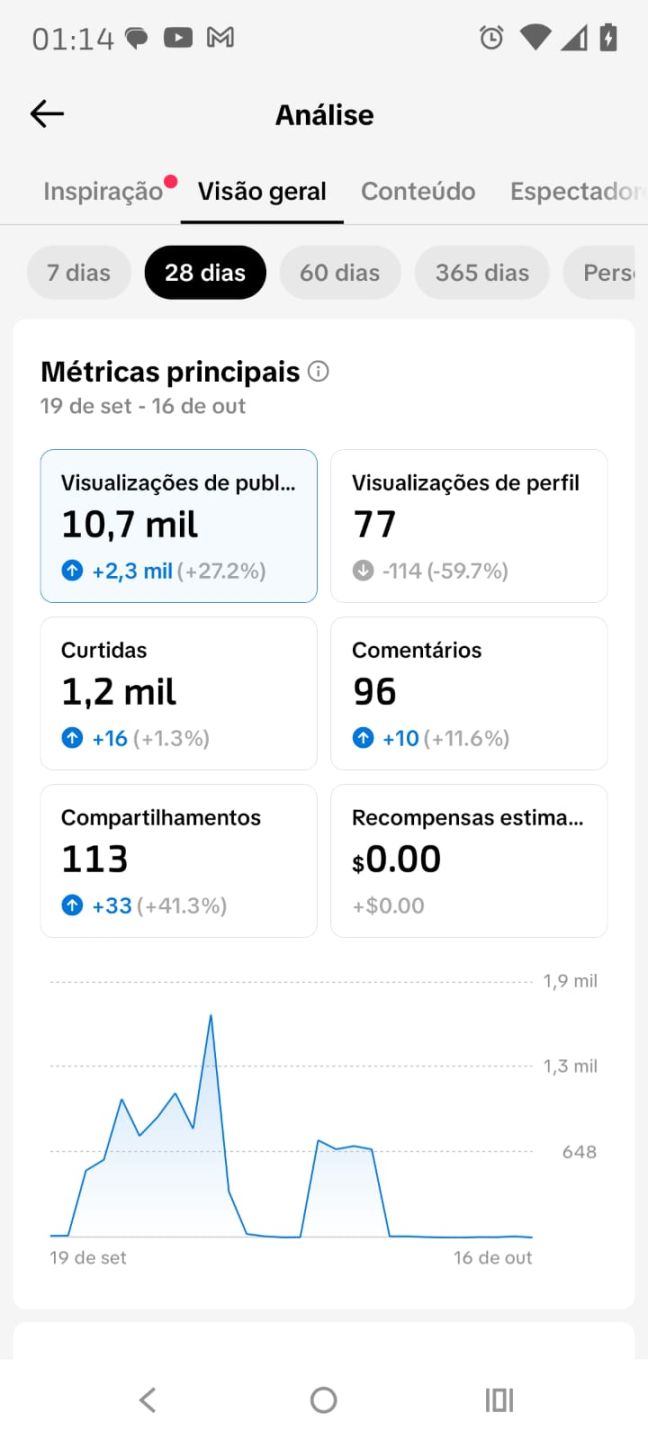 CONTA TIKTOK 1,0K SEGUIDORES, SHOP APROVADO | NICHO PROSPERIDADE | SEM DOC
