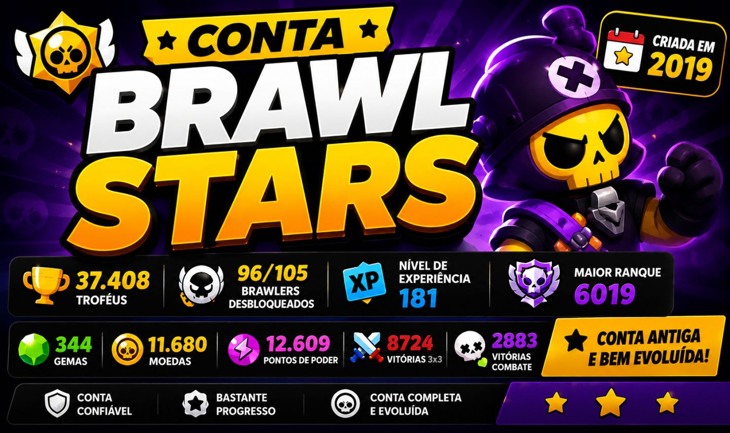 CONTA BRAWL STARS CRIADA EM 2019
