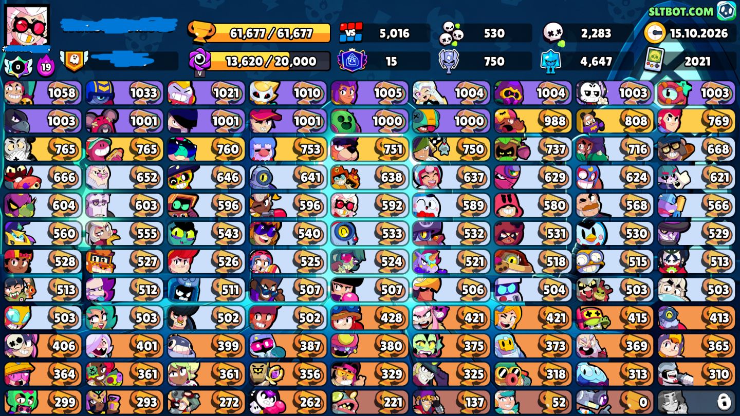 Conta Brawl Stars 61K, +590 gemas, +45k de ouro, Skins Raras, 107 Brawlers