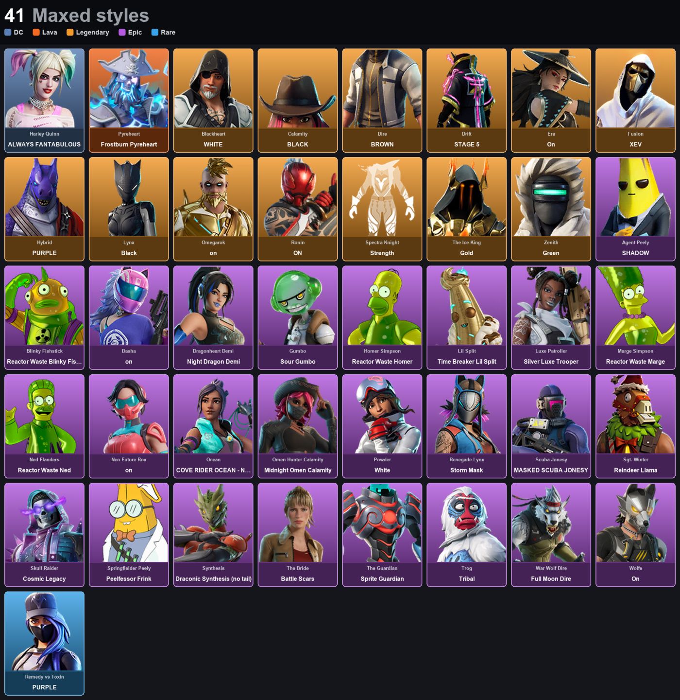 Conta 221 Skins - Rogue Spider Knight - Merry Mint Axe - Take The L - STW DELUXE