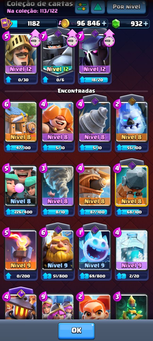 Conta Clash Royale (5596 troféus/arena 16)