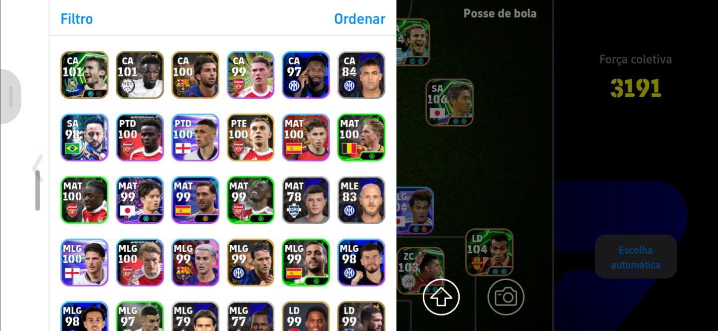 Conta Efootball Com 3191 de força e kagawa, forlan e raúl.