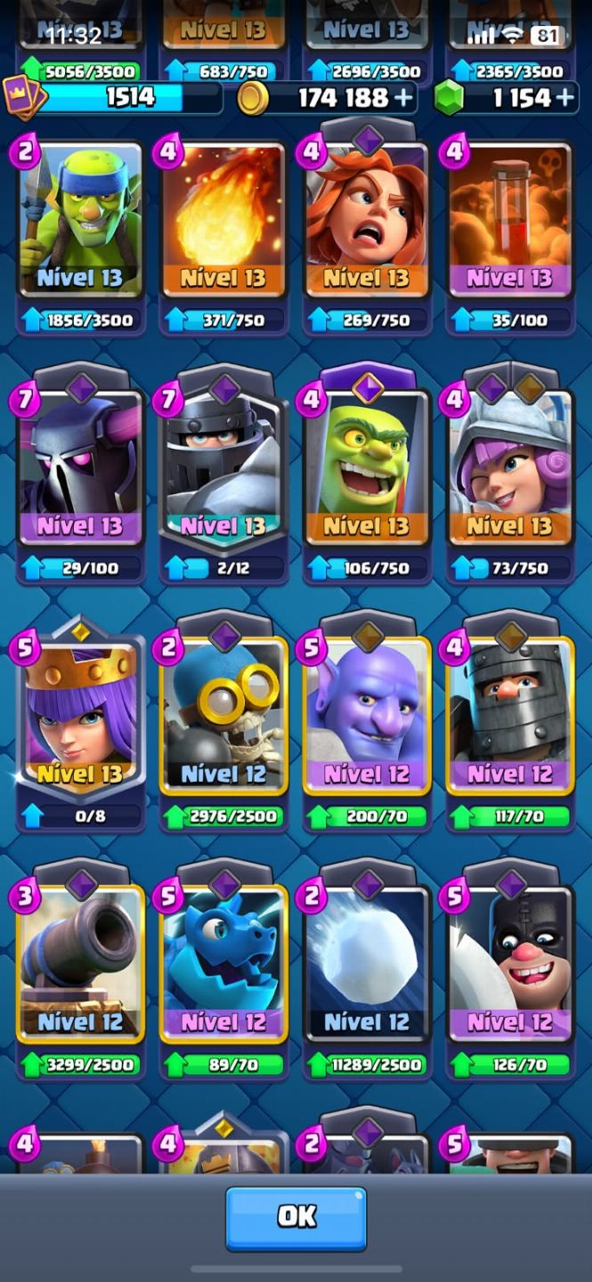 Clash Royale, Conta NIVEL 15 com todas as cartas