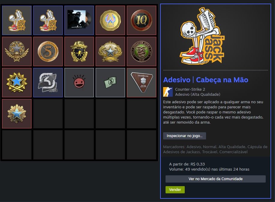 Conta cs2 prime com medalhas raras + dados