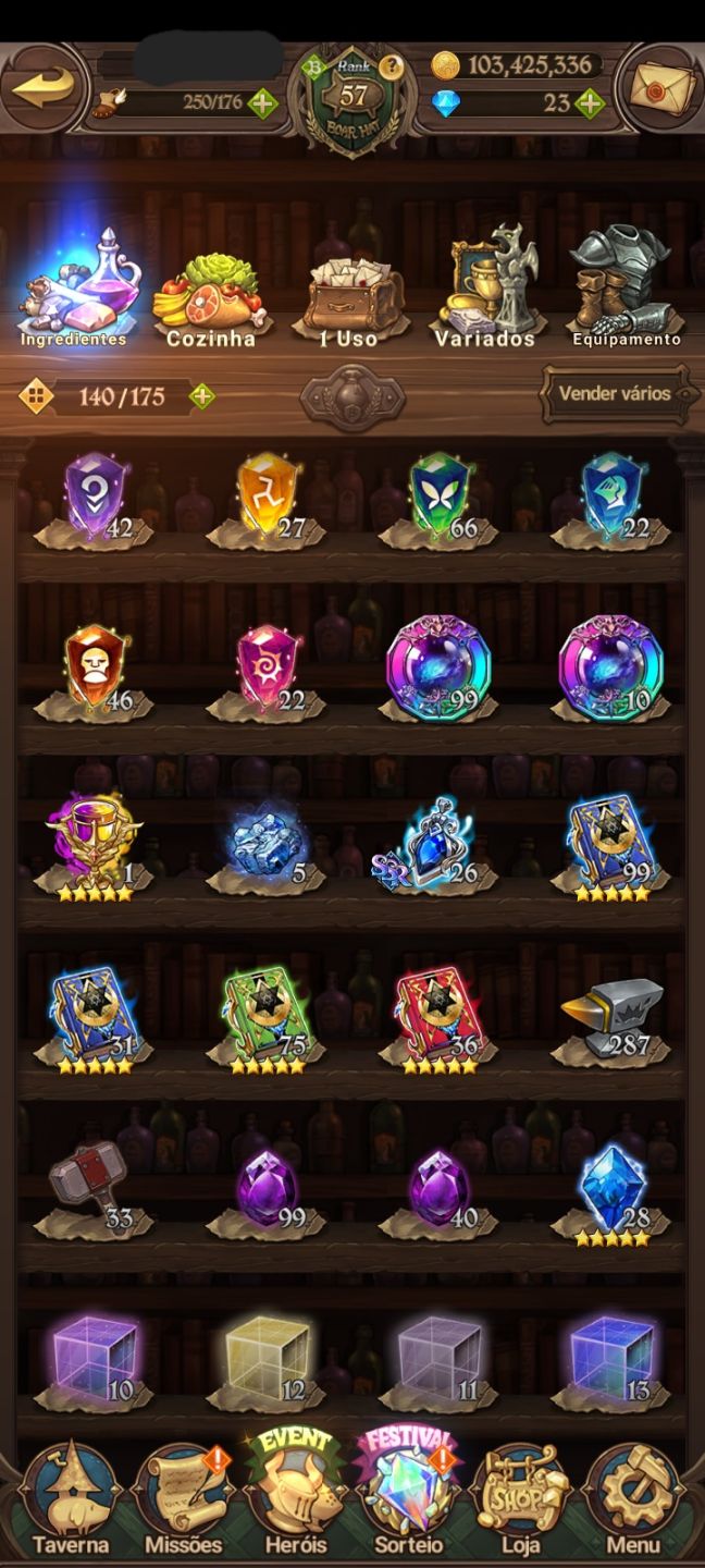 Conta de 7ds com time meta pvp