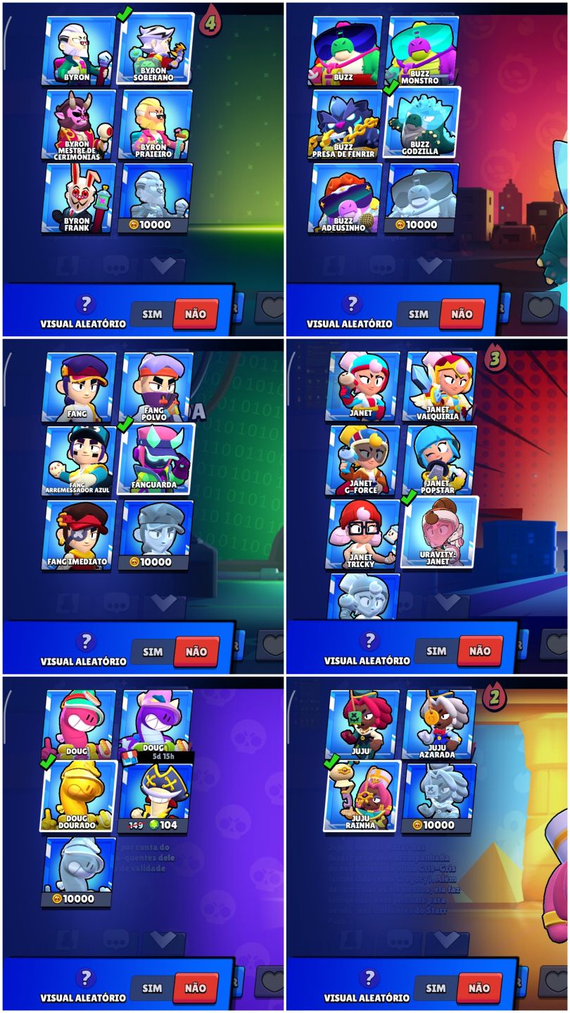 Conta de brawl stars 80 mil troféus, skins raras+ conta antiga barata