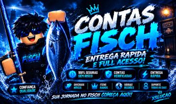 OFERTA - CONTAS BARATAS FISCH ROBLOX | LVL 1000+ | VARAS RARAS