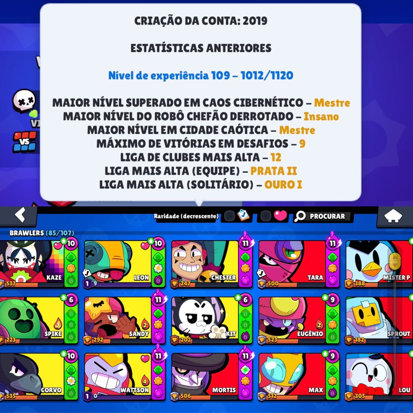 CONTA DE BRAWL STARS | 29K DE TROFEUS | 85 BRAWLERS + KAZE