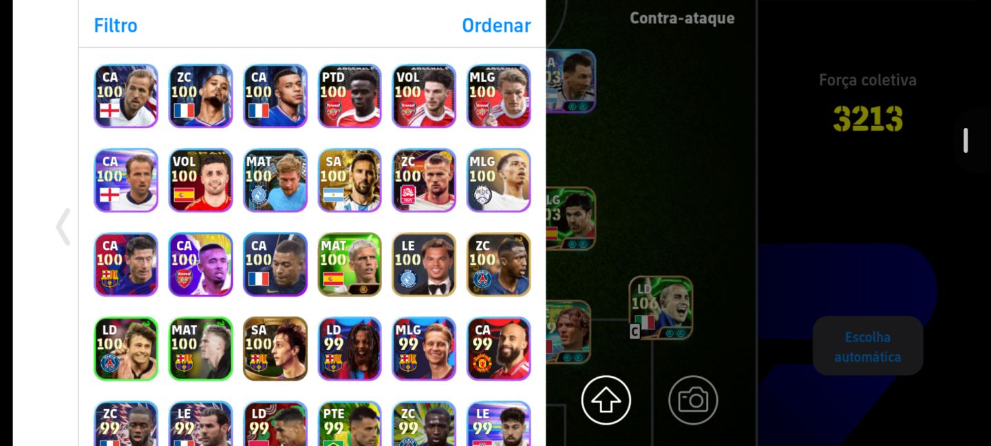 CONTA DE EFOOTBALL | ZICO 106 + MALDINI 109 + NESTA 107 | 3213 DE FORÇA COLETIVA