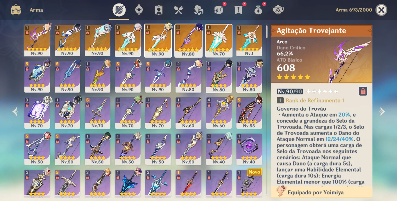 CONTA GENSHIN IMPACT 33 T5 + DIVERSOS T5 EM TODOS OS SERVERS