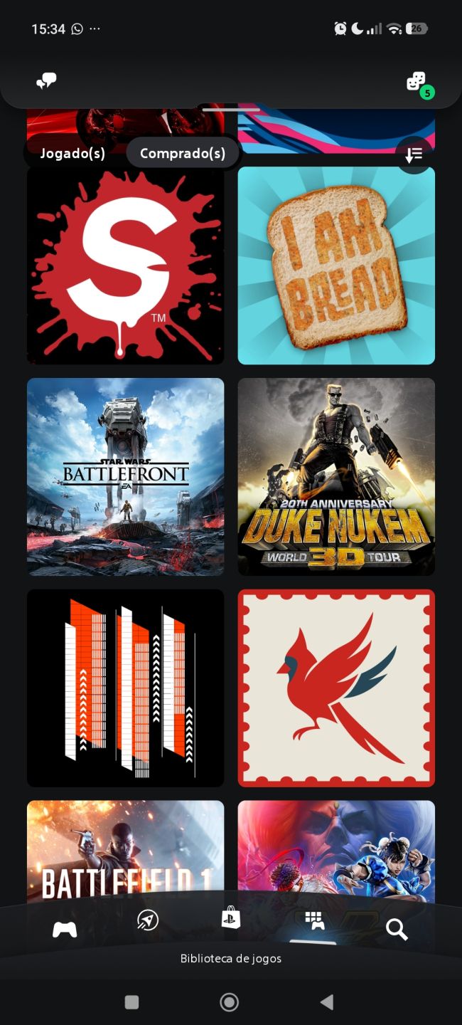 Minha conta com mais de 700 jogos e mais 598 platinas