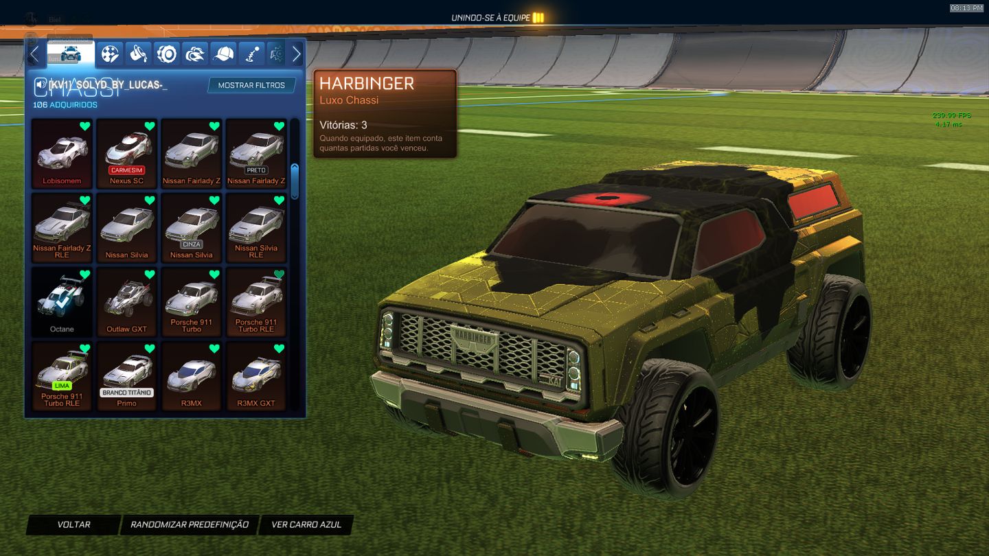 CONTA EXCLUSIVA ROCKET LEAGUE SKYLINE+BATMOVEL+TAGS GRAND CHAMPION+LEVEL2500+BIO