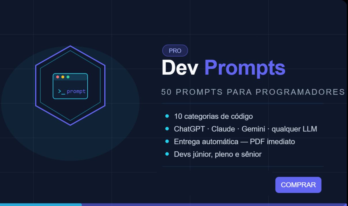 DevPrompts Pro 50 Prompts para Programadores | ChatGPT, Claude e Gemini