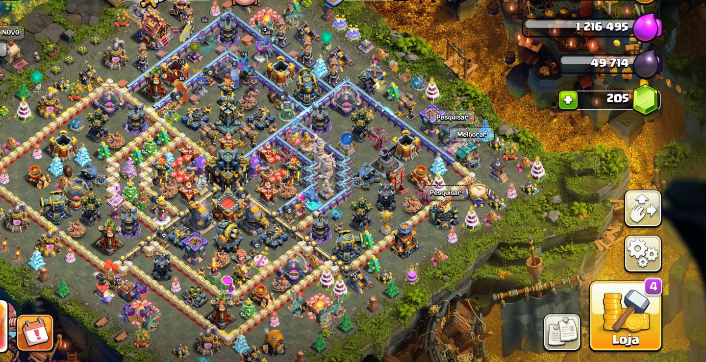 Conta de Clash of clans, dentro de vila 17 bem upada