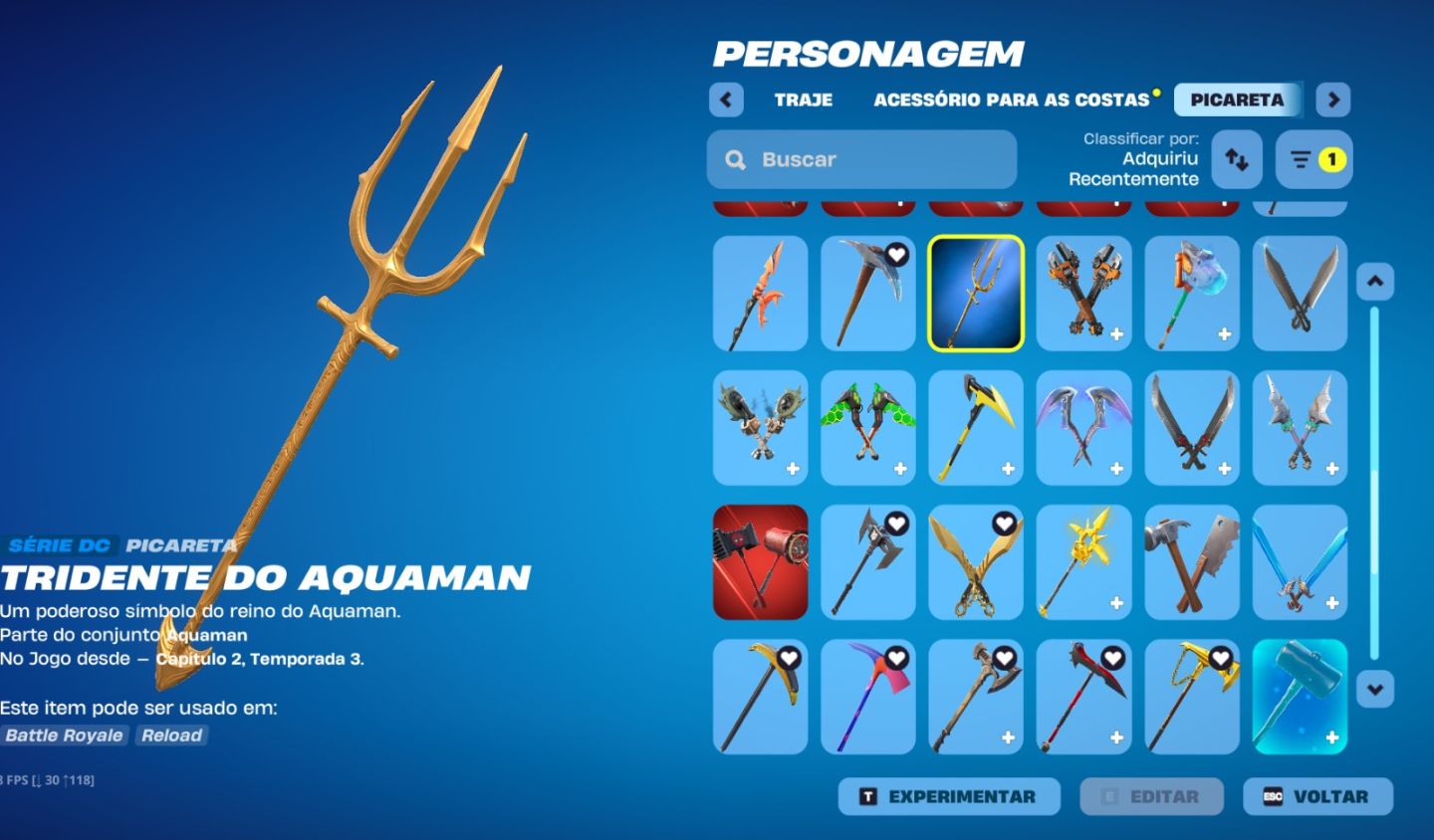 CONTA FORTNITE COM ITENS RAROS (MACHADO LEVIATHAN, TONY STARK E ETC)