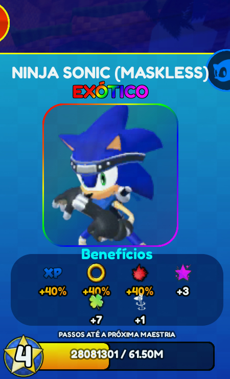 Sonic speed simulador personagem limitados!
