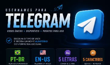 USERNAMES TELEGRAM 5L, 5C, PTBR e EN.US (tb temos 4L TIKTOK no PERFIL)