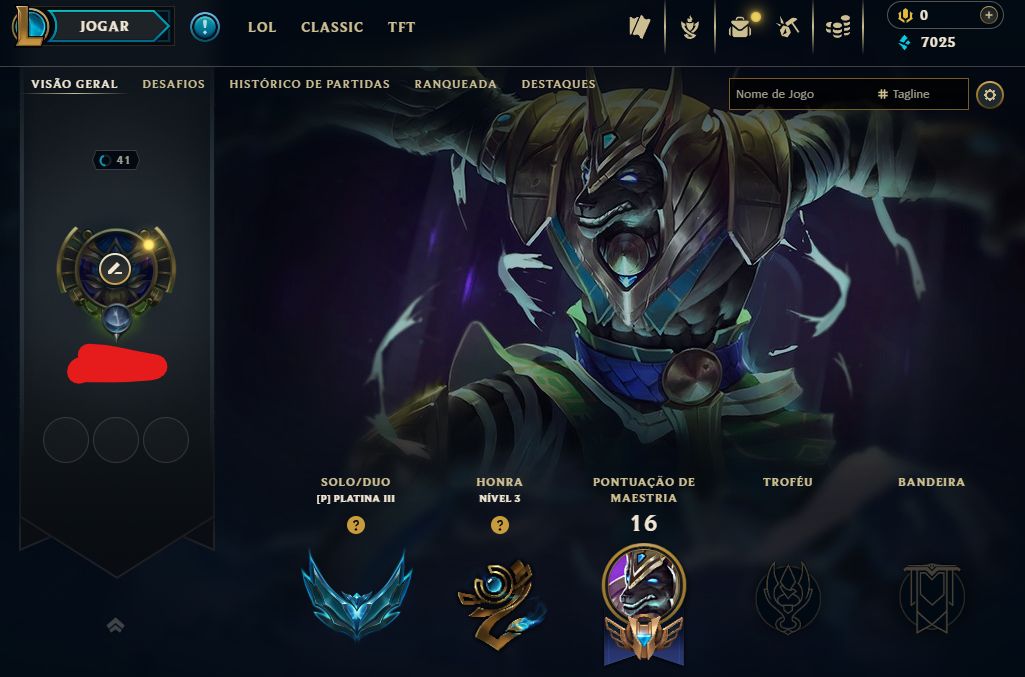 [Entrega Automática] Conta Lol Platina, Upada À Mão, 42 Skins, 7K Ea, 100%Segura