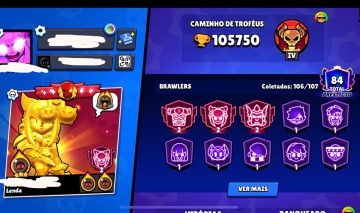 CONTA DE BRAWL STARS 105K FULL LVL 11 - 2019 - ALTERO P/ SEU GMAIL