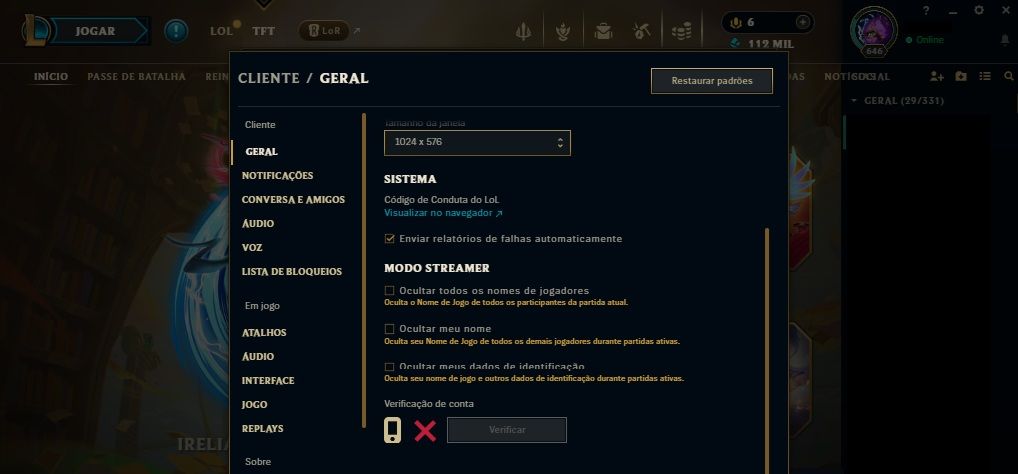Conta LOL lvl 643 - 302 skins + Conta Valorant - Full acesso!!!.