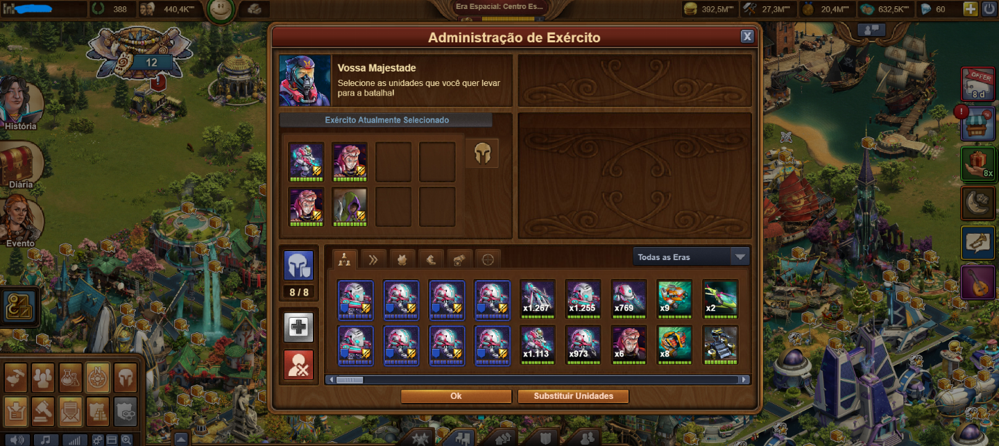 Conta no FoE Forge of Empires na Era Centro Espacial