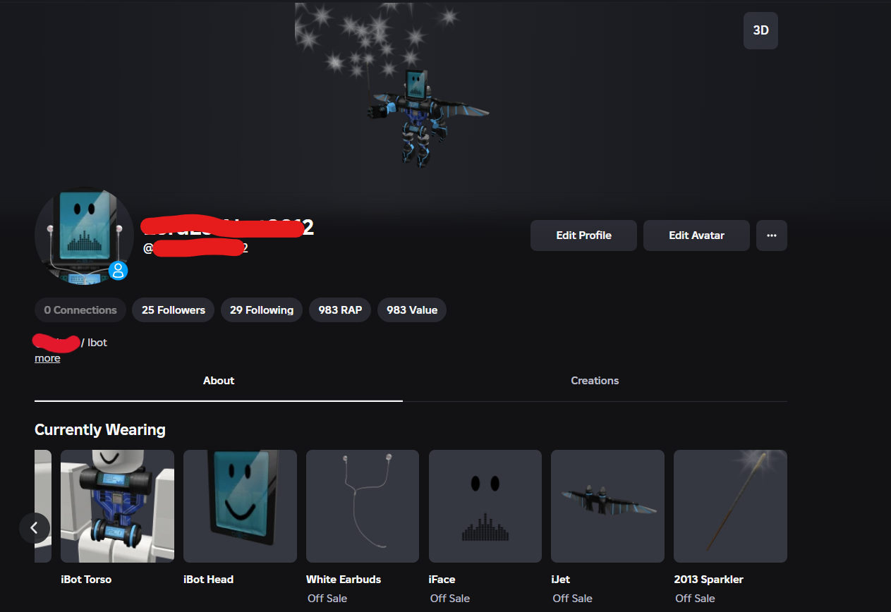 CONTA ROBLOX ANTIGA 2013 COM PACOTE IBOT +IJAT +IFACE E 10 OFFSALES [UNVERIFIED]