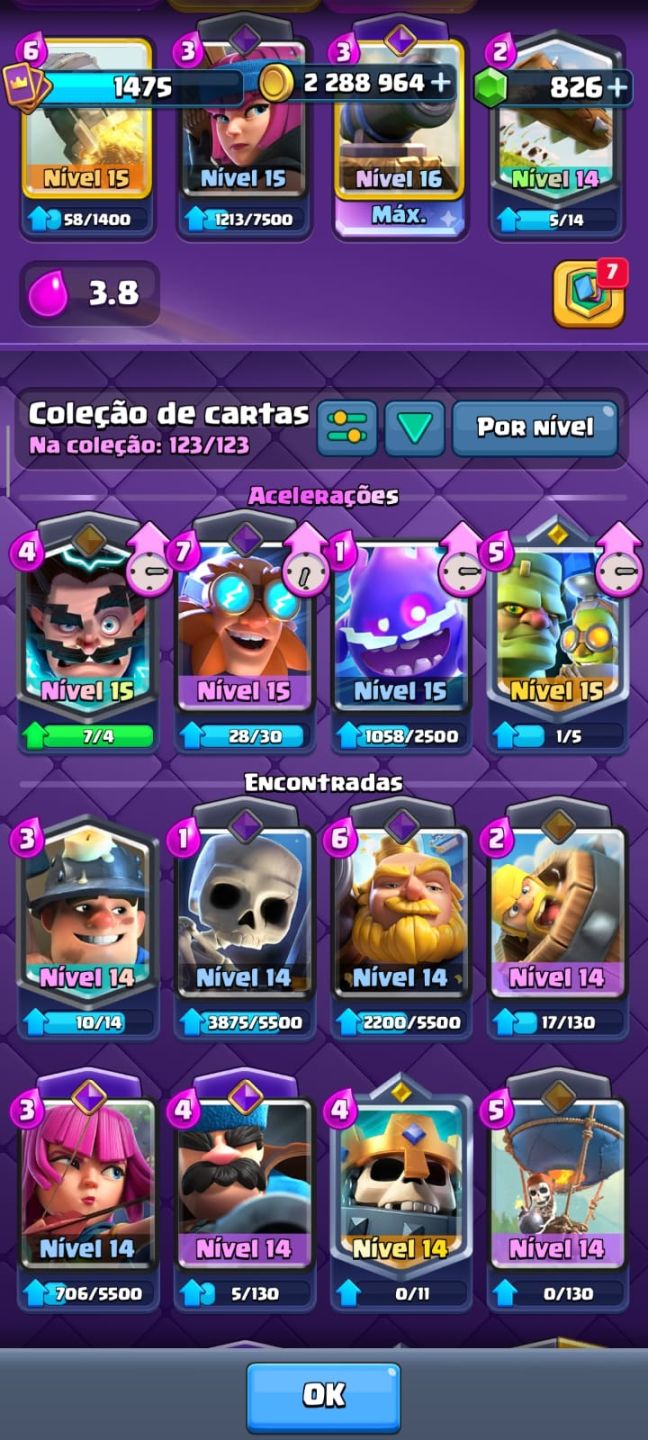 Conta Clash Royale modo rankeando liberado