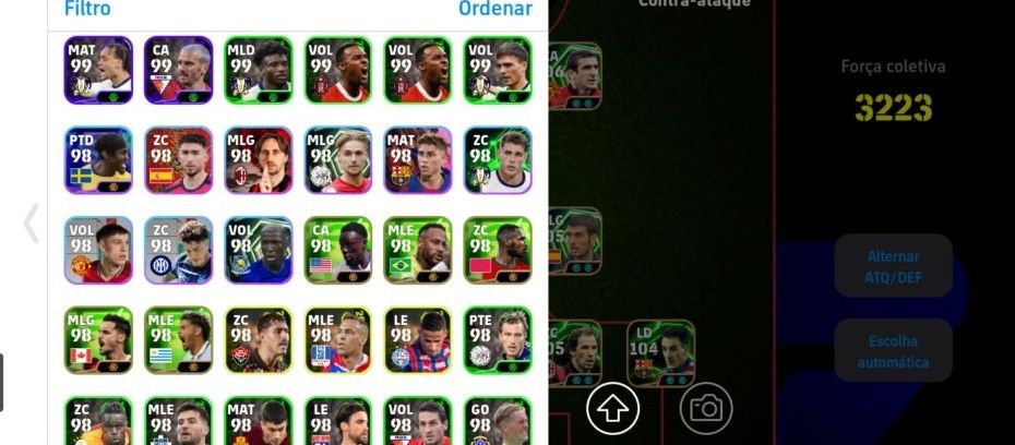 Conta efootball del Piero, puskas, cantona 3220+, 500 moedas negativas