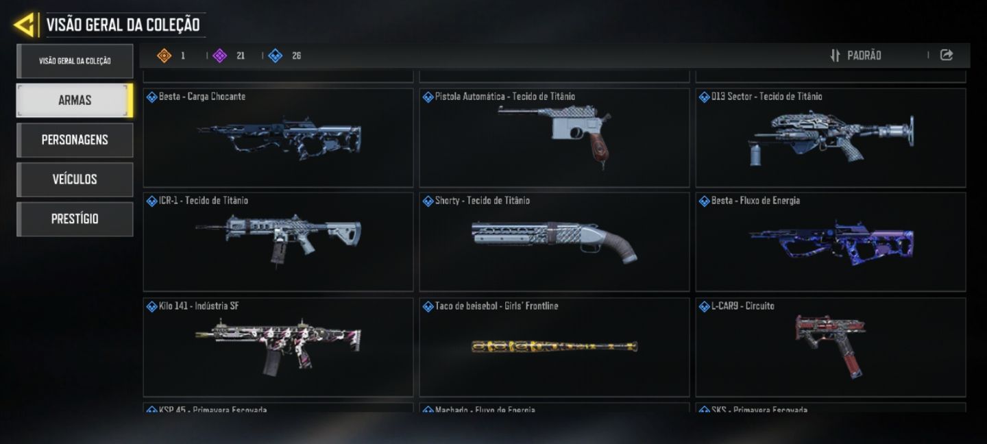CONTA COD LVL 66 | 1 LENDÁRIA | 20 CP | BR LENDÁRIO | CARTÃO RENOMEAR NICK