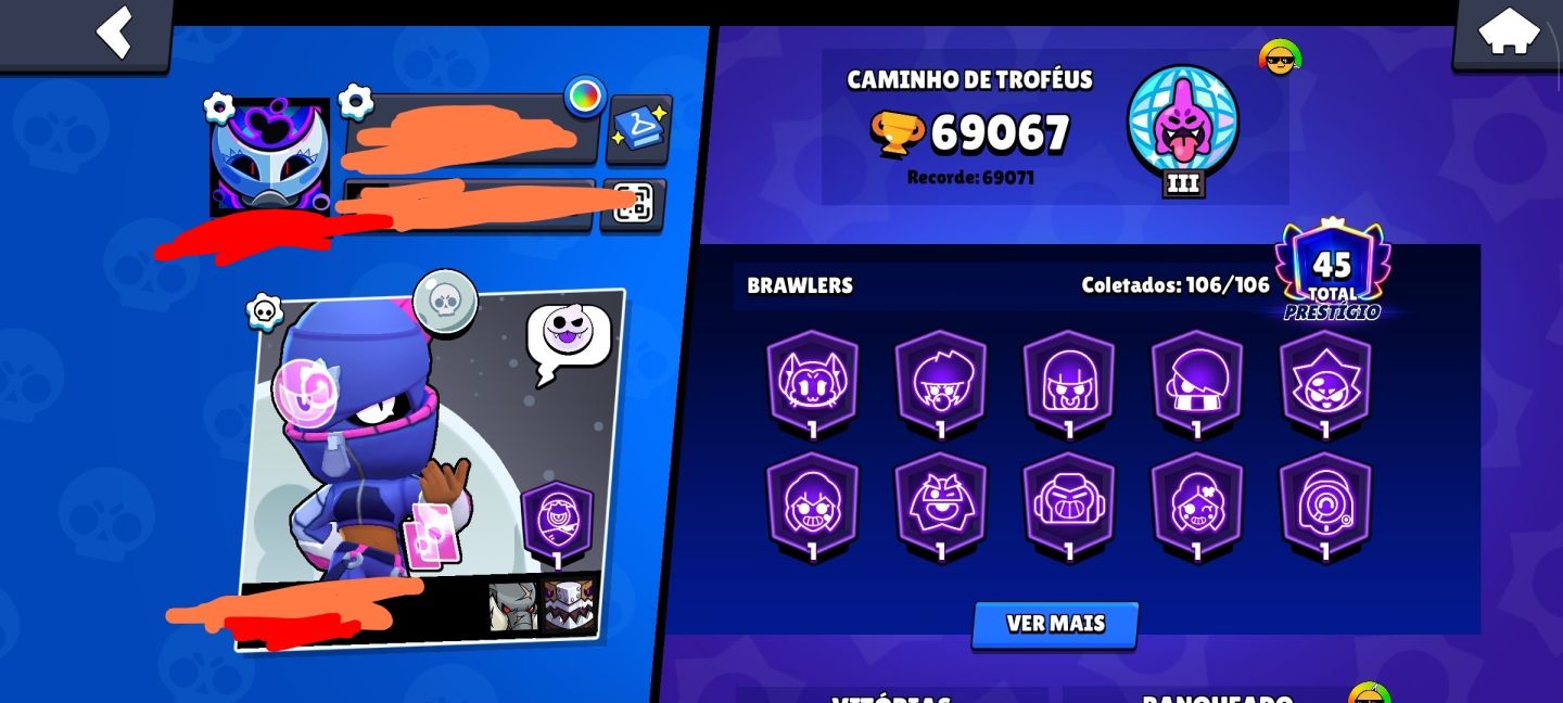 Conta brawl stars mid game e algumas skins raras