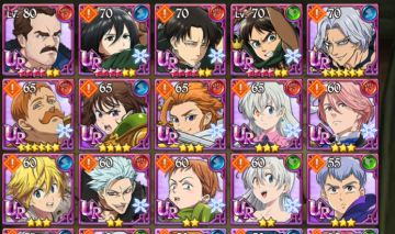 CONTA 7DS: GRAND CROSS COM COLLAB SHINGEKI NO KYOJIN (AOT) + PERSONAGENS UR