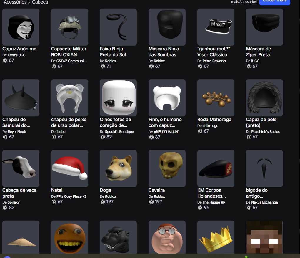 CONTA DE ROBLOX UNISSEX