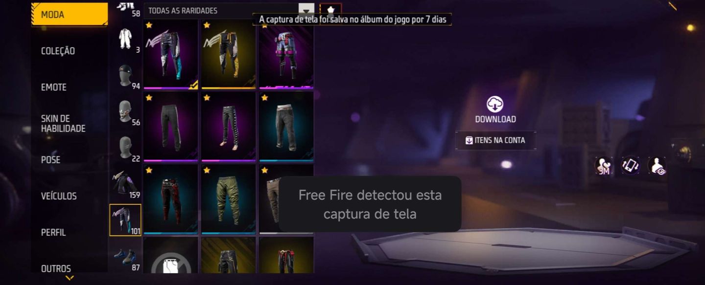 Conta de free fire basica com duas angelical e skin do ferreira 7