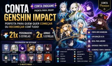 Conta genshin mediana para quem quer começar ou recomeçar sem ser do zero.