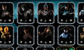 Conta de MK Mobile com diversos personagens upados no máximo.