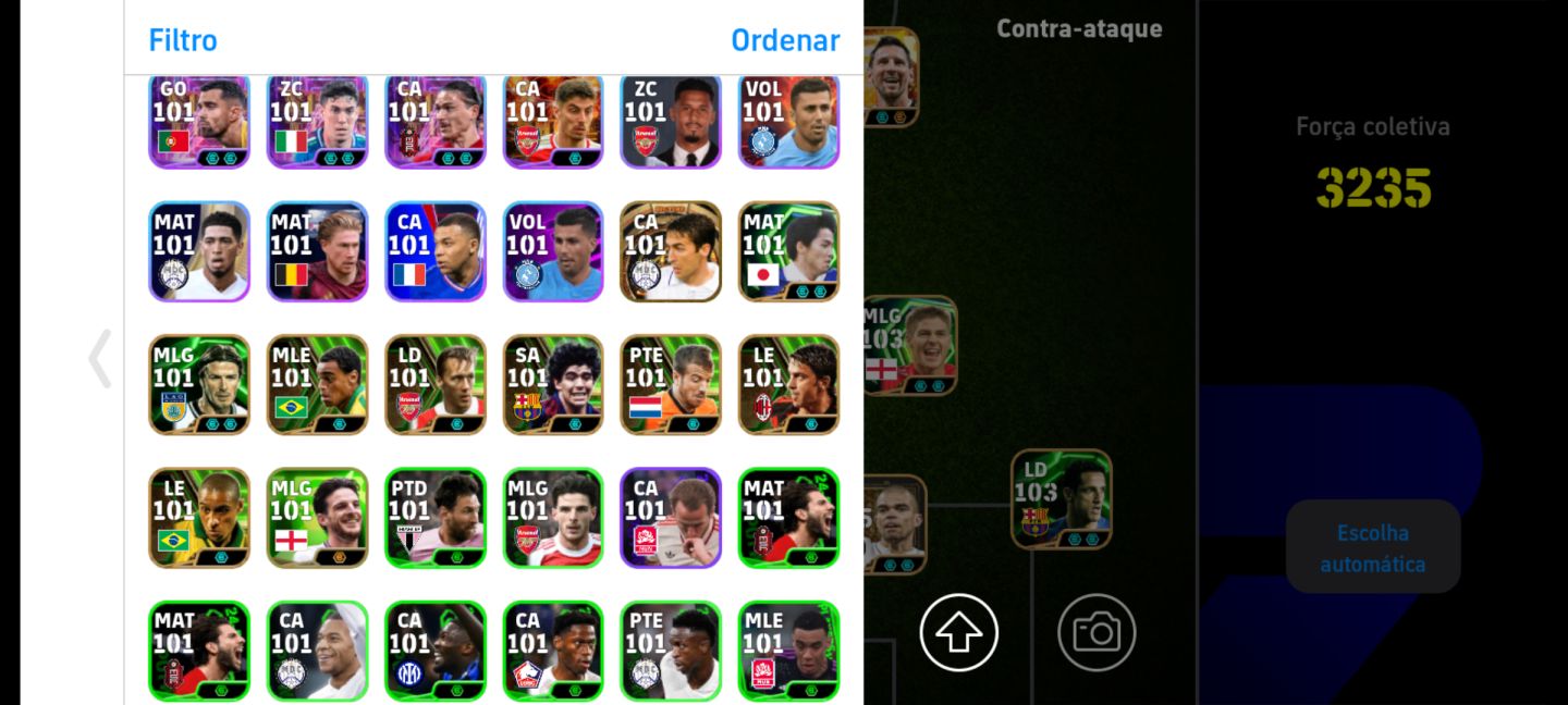 Conta de efootball mobile com o novo Bale e Messi 111