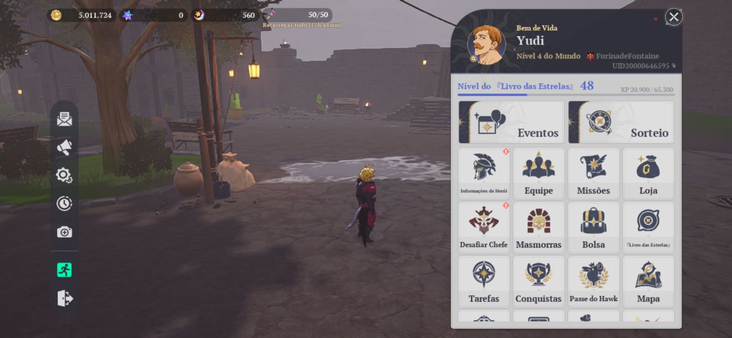Conta the seven deadly sins origin lvl 48