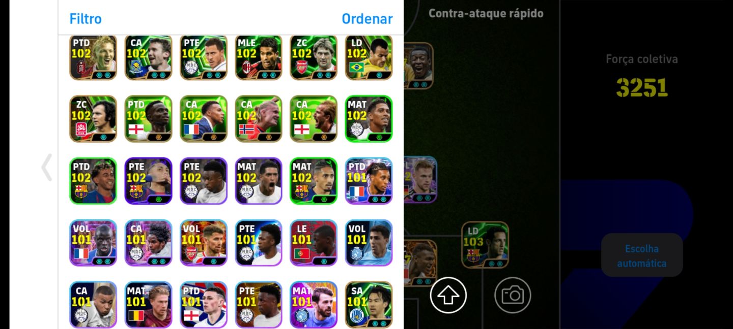Conta Efootbal 3250 com Fichas Editadas, Suarez, Cruif, Pele e Outros